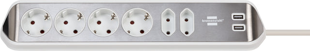 Stekkerdoos Brennenstuhl Estilo 6vdig USB 2m wt