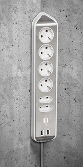 Stekkerdoos Brennenstuhl Estilo 6vdig USB 2m wt - afbeelding 9