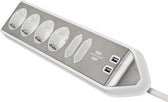 Stekkerdoos Brennenstuhl Estilo 6vdig USB 2m wt - afbeelding 4