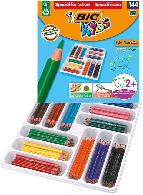 Kleurpotlood BicKids ecolutions schoolbox 144st