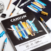 Mixed mediapapier Canson Graduate 240gr A3 zwart - afbeelding 5