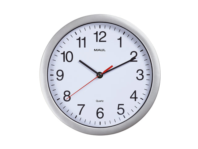 Wandklok MAULrun quartz Ø25x5cm kunststof zi/wt
