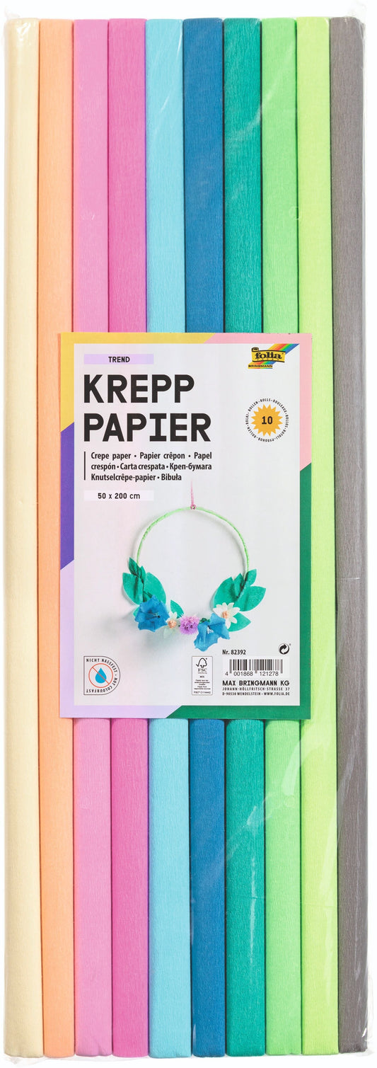 Crêpepapier Folia 50x200cm Trend 10 kleuren