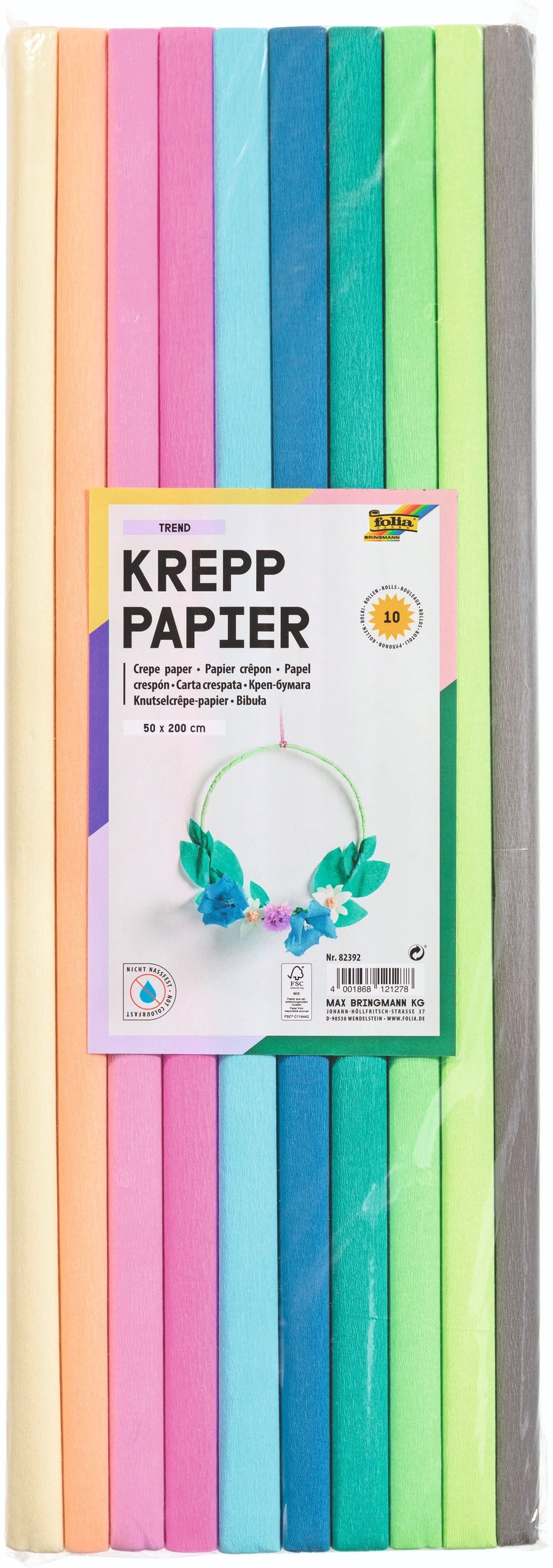 Crêpepapier Folia 50x200cm Trend 10 kleuren