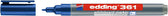 Whiteboardmarker edding 361 rond 1mm blauw