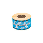 Etiket Rillprint documents enclosed blauw