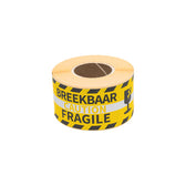 Etiket Rillprint fragile geel
