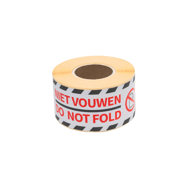 Etiket Rillprint do not fold wit