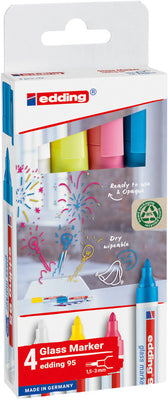Viltstift edding 95 glasbord incl wit assorti