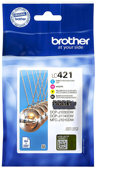 Inktcartridge Brother LC-421 zwart + 3 kleur