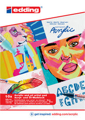 Olie-acrylblok edding 30010 A4 10 vel 300gr wit
