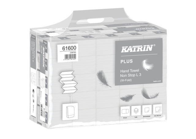 Handdoek Katrin Plus 3laags 203x320mm wit