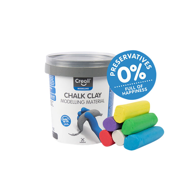 Stoepkrijtklei Creall 6 stuks 6 kleuren 125 gram