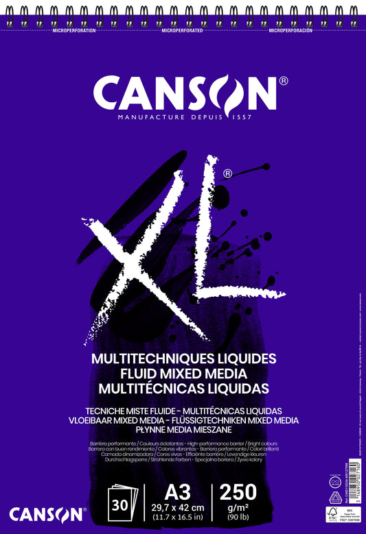 Mixed mediapapier Canson XL 250gr A3 extra wit