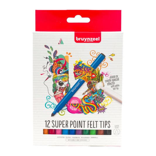 Bruynzeel Viltstiften super points set 12