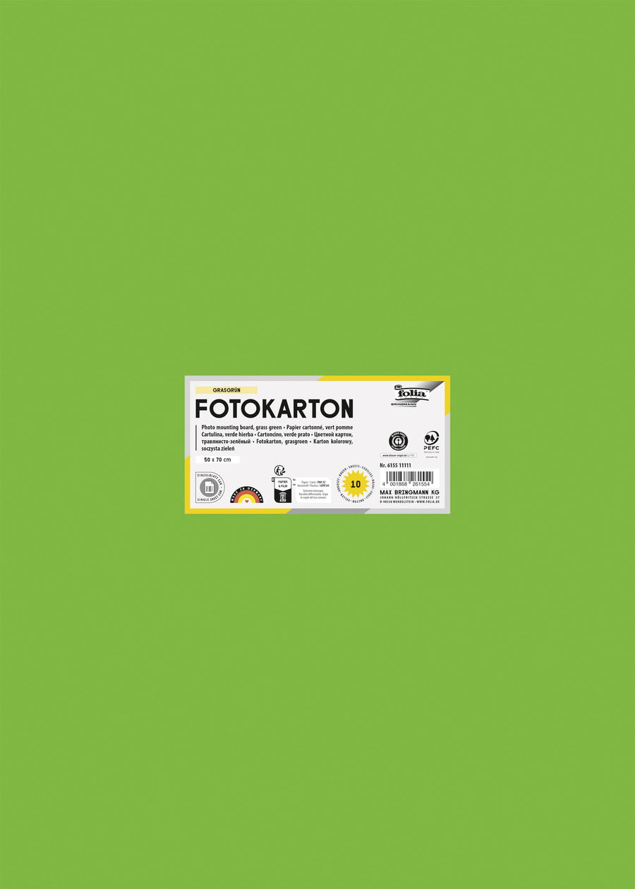 Fotokarton Folia 2z 50x70cm 300gr nr55 grasgroen