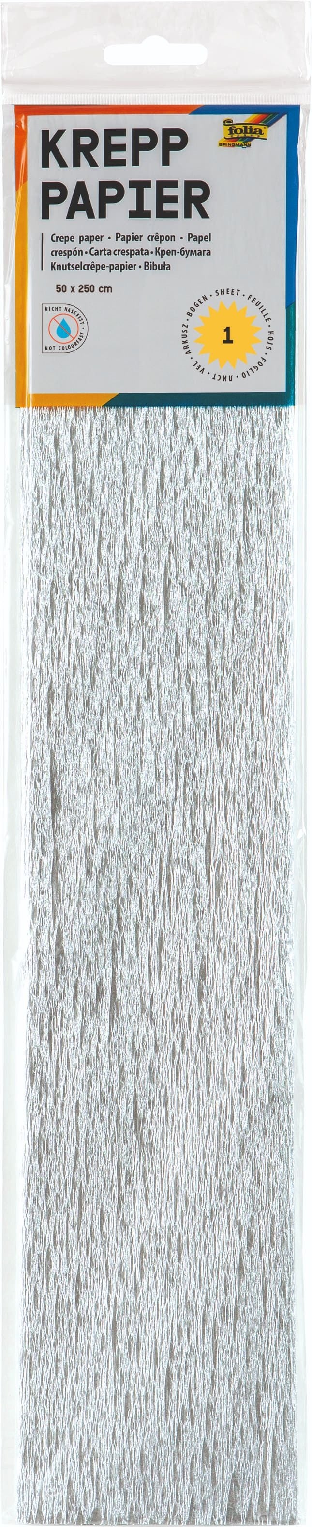 Crêpepapier Folia 250x50cm nr9126 zilver