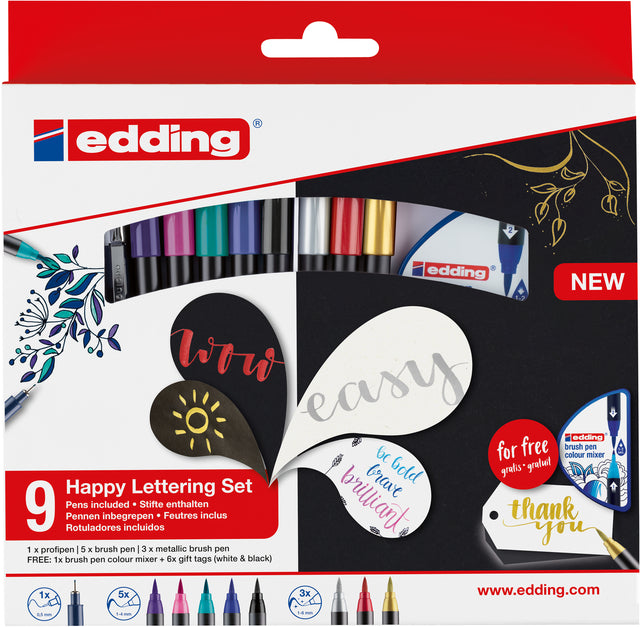 Brushpen edding 1340 Happy Lettering assorti