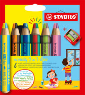 Kleurpotlood STABILO 882 woody 3 in 1 6st assorti