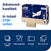 Handdoek Tork H2 Advanced 2laags 213x240mm naturel - afbeelding 5