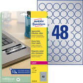 Etiket Avery L6129-20 rond 30mm zilver 960stuks - afbeelding 4