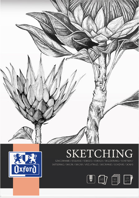 Tekenblok Oxford Sketching A3 50 vel
