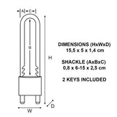 Hangslot MasterLock verstelbaar messing 50mm - afbeelding 3
