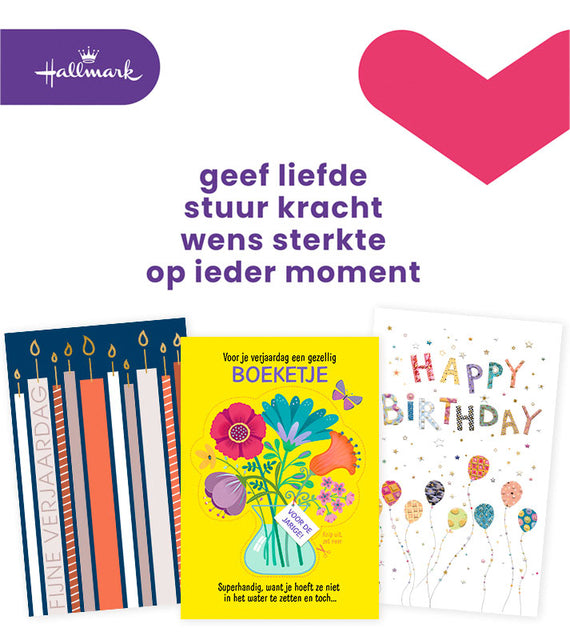 Wenskaart Hallmark navulset verjaardag 12 stuks