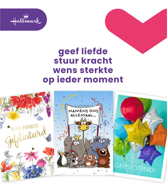Wenskaart Hallmark navulset felicitatie 8 stuks