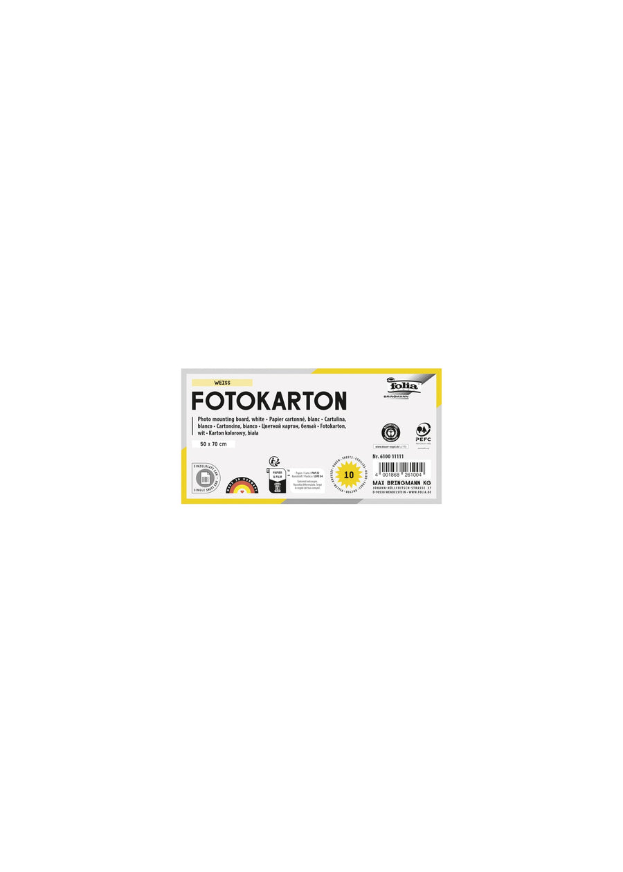 Fotokarton Folia 2z 50x70cm 250gr parelm nr00 wit