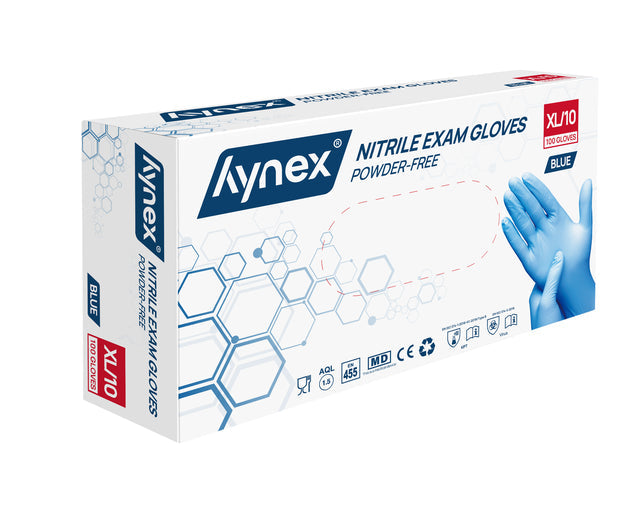 Handschoen Hynex XL nitril 100st blauw