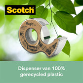 Plakband Scotch Magic 919 19mmx20m + afroller - afbeelding 3