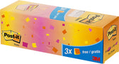 Memoblok 3M Post-it 654 76x76mm neon assorti 21+3