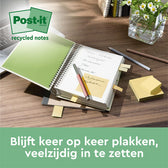 Memoblok 3M Post-it 654 76x76mm recycle geel 18+6 - afbeelding 5