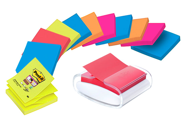 Memoblokdispenser 3M tbv Z-Note 76x76mm tr + 12blk