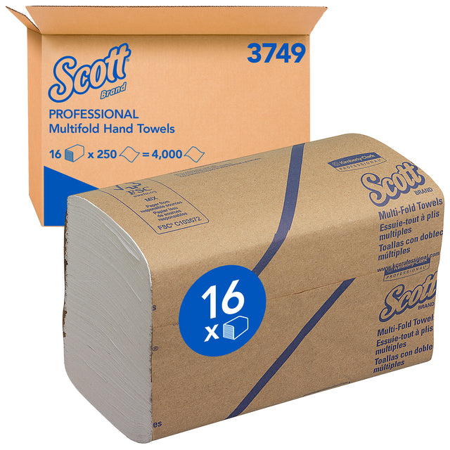 Handdoek Scott 1laags 203x240mm wit