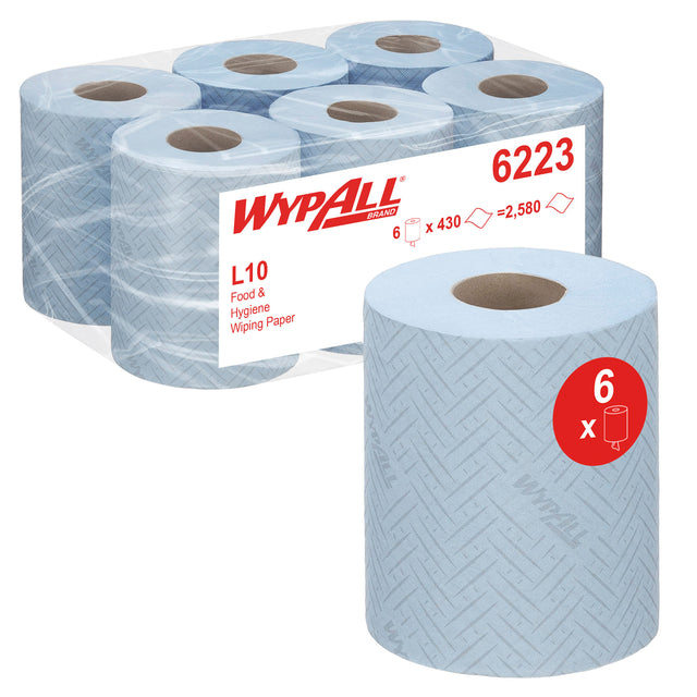 Poetspapier WypAll L10 1laags 430 vel blauw