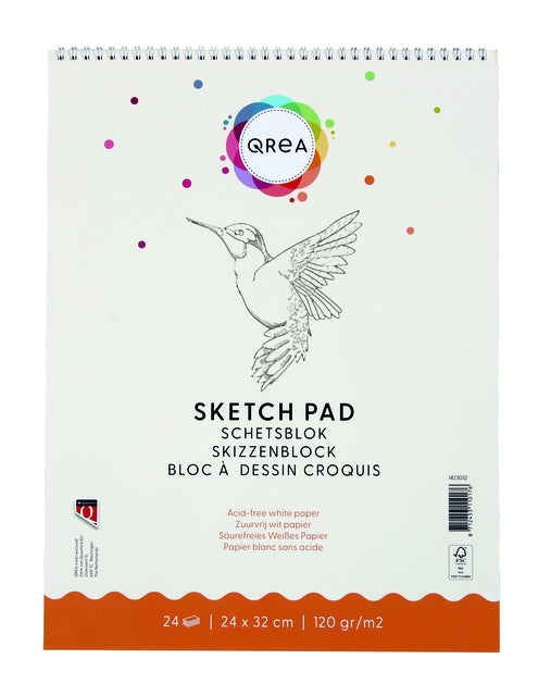 Schetsblok Qrea  24x32 24vel 120gr spiraal