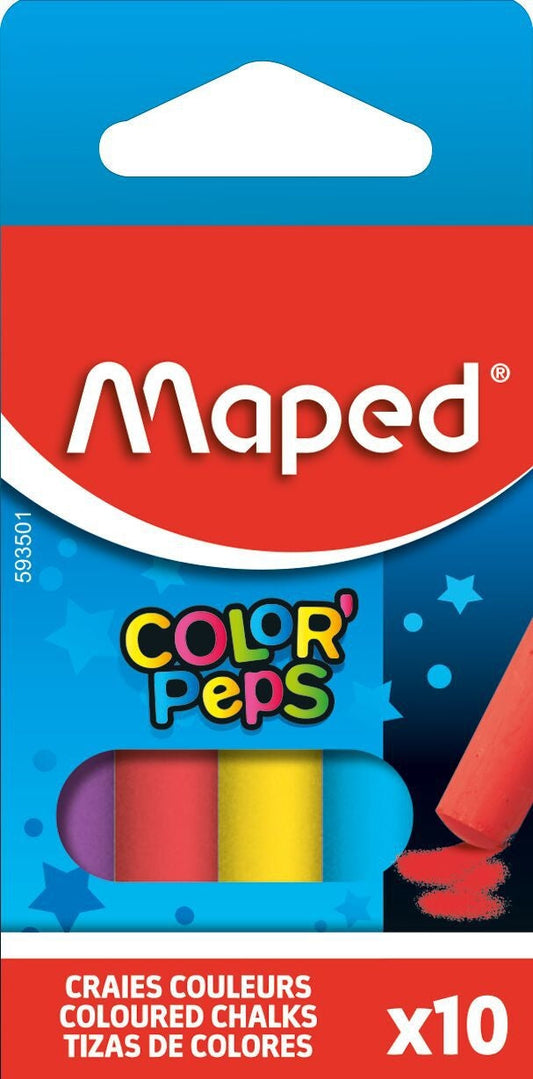 Schoolbordkrijt Maped Color'Peps set 10st assorti