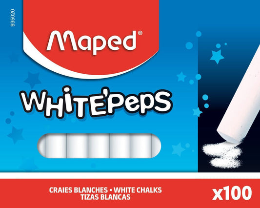 Schoolbordkrijt Maped White'Peps ds 100st wit