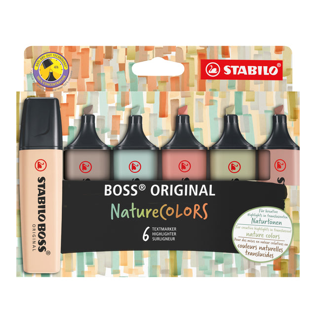Markeerstift STABILO Boss 70/6 etui à 6st nature