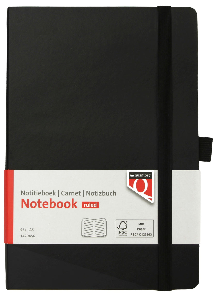 Notitieboek Quantore A5 flex lijn 192blz 80gr zw