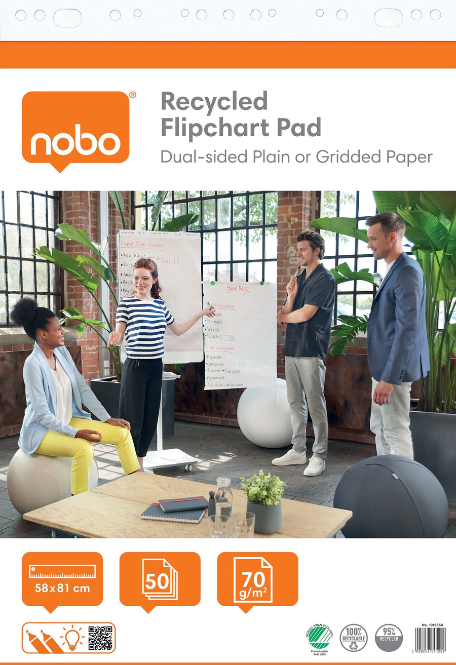 Flipoverpapier Nobo gerecycled 58x81cm rol