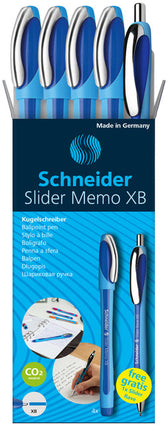 Balpen Schneider Memo XB blauw en gratis Slider
