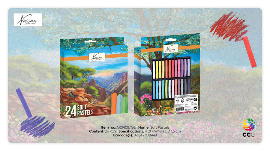 Pastelkrijt Nassau fine art zacht 24 stuks assorti