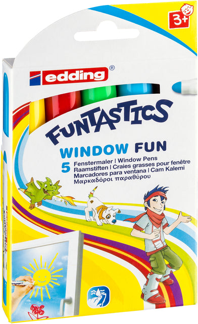 Krijtstift edding 16-5 Funtastics window fun 5x