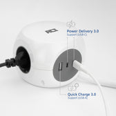 Stekkerblok ACT 3vdig incl 2x USB C/A wt/gs - afbeelding 4