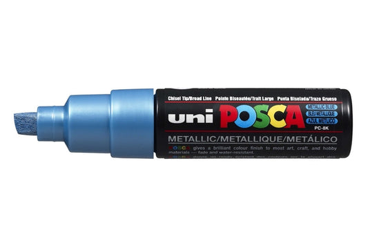 Paintmarker Uni POSCA PC8K B schuin metallic blauw