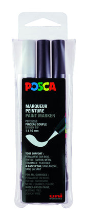 Paintmarker Uni POSCA PCF350 Brush 1-10mm 3st ass