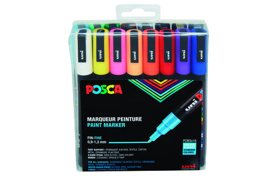 Paintmarker Uni POSCA PC3M F standaard 16st ass